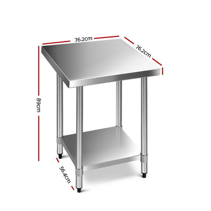 760x760mm Stainless Steel Kitchen Bench 430