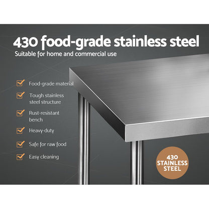 760x760mm Stainless Steel Kitchen Bench 430