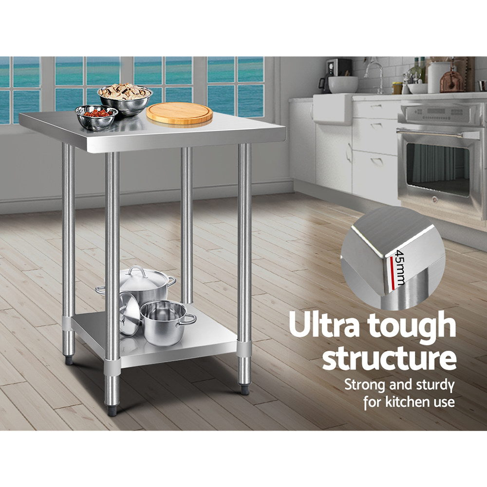 760x760mm Stainless Steel Kitchen Bench 430