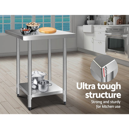 760x760mm Stainless Steel Kitchen Bench 430
