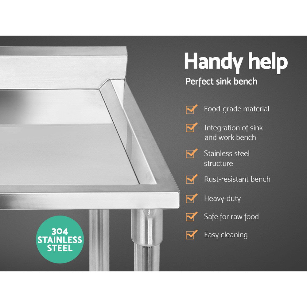 100x60cm Stainless Steel Sink Bench Kitchen 304