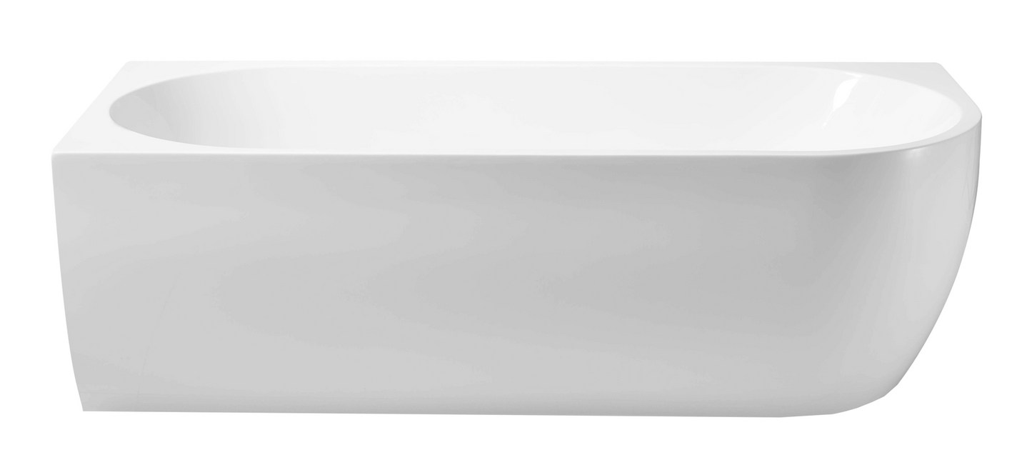 1700x800x600mm Left Corner bathtub Acrylic GLOSSY White Bathtub NO Overflow