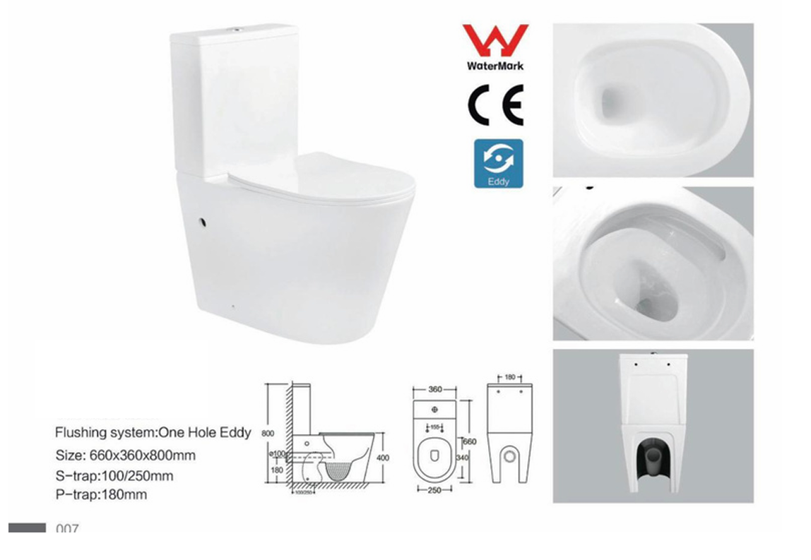 One Hole Tornado Flush Rimless Toilet Suite – Gloss White