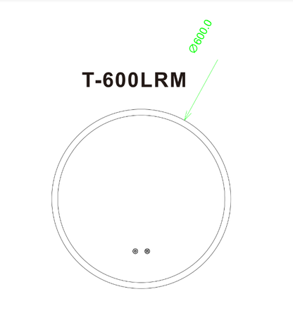 600mm Round 3 Color Lighting  LED Mirror Touch Sensor Switch Defogger Pad Wall Mounted - Lighting on the rim