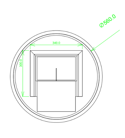 600mm Round 3 Color Lighting Backlit LED Mirror Touch Sensor Switch Defogger Pad Wall Mounted - Lighting on the back