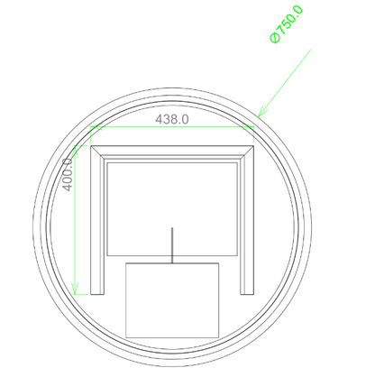 750mm Round 3 Color Lighting Acrylic LED Mirror Touch Sensor Switch Defogger Pad Wall Mounted - Lighting on the rim