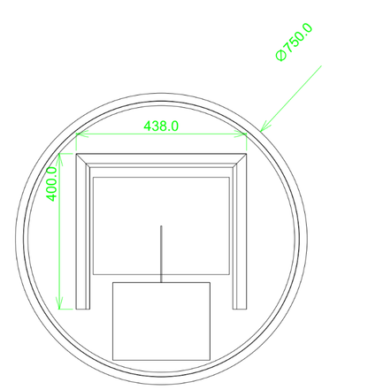 750mm Round 3 Color Lighting Backlit Acrylic LED Mirror Touch Sensor Switch Defogger Pad Wall Mounted