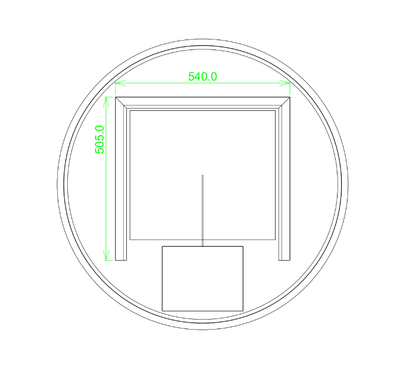 900mm Round 3 Color Lighting Backlit Acrylic LED Mirror Touch Sensor Switch Defogger Pad Wall Mounted
