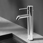 Bathroom Basin MMixer Tap Round Tall Faucet Vanity Laundry Chrome