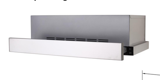 900mm Stainless Steel Telescopic Rangehood Ducted or Recirculating (70mm Fascia)