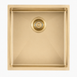 440x440x205mm Light Brushed Yellow Gold Stainless Steel Handmade Single Bowl Sink for Flush Mount and Undermount