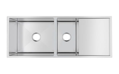 1160x460x230mm 3mm Handmade Top/Undermount One and a half Bowls Kitchen Sink