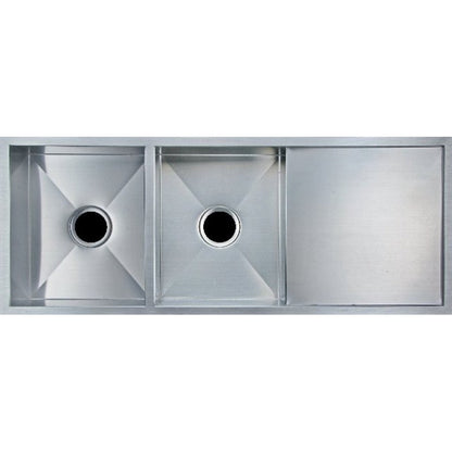 1160x460x230mm 3mm Handmade Top/Undermount Double Bowls Kitchen Sink