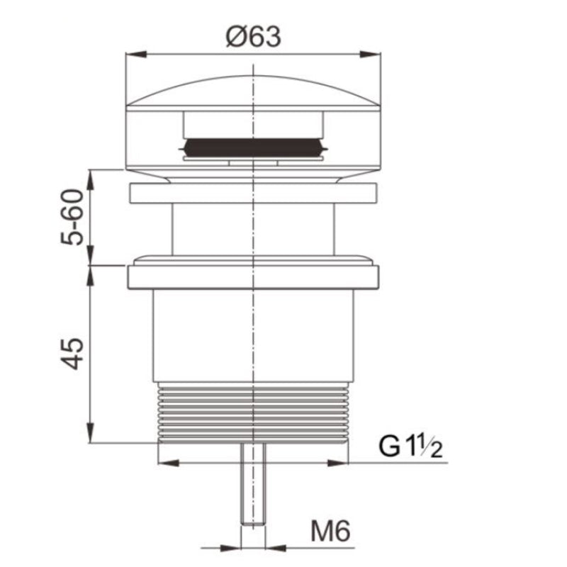 Brushed Nickel Pop Up Waste Universal
