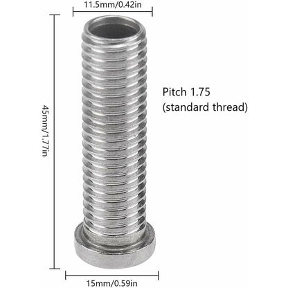 4 pcs Sink Basket Screws Stainless Steel 45Mm M12 Sink Basket Screws For Sink Strainer Plug -Silver