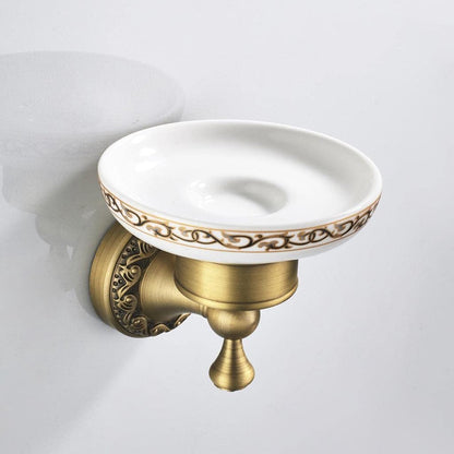 Soap dish - Soap holder - Antique soap dish - Brass ceramic - Wall mounted - Hanging soap dish for shower - Shower/bathroom holder