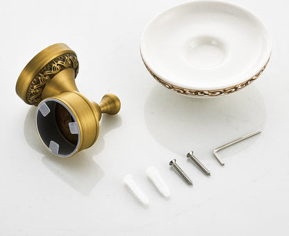 Soap dish - Soap holder - Antique soap dish - Brass ceramic - Wall mounted - Hanging soap dish for shower - Shower/bathroom holder