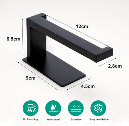 Toilet paper holder without Bohren - Selbstklebender Toilet paper roll holder, Toilet paper holder from Edelstahl - Toilet paper holder for kitchen and bath - Black
