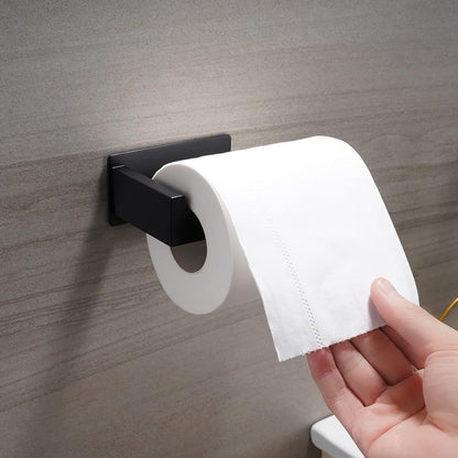 Toilet paper holder without Bohren - Selbstklebender Toilet paper roll holder, Toilet paper holder from Edelstahl - Toilet paper holder for kitchen and bath - Black