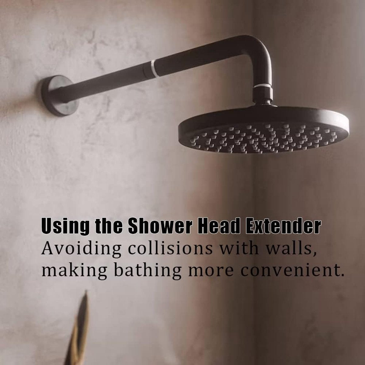 Shower arm extension - Hand shower arm extension pipe - universal shower component - 20cm - silver - Easy installation - Universal connection - Rain shower arm - Stainless steel