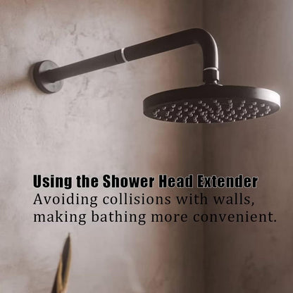 Shower arm extension - Hand shower arm extension pipe - universal shower component - 20cm - silver - Easy installation - Universal connection - Rain shower arm - Stainless steel
