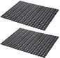Sink mat - 2 pieces - 30x40cm - Sink insert - Rectangular - Dot design - Sink protection - Black - PVC - Sink mat - Sink mat - Washbasin mat