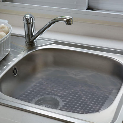 Sink mat - 2 pieces - 30x40cm - Sink insert - Rectangular - Dot design - Sink protection - Black - PVC - Sink mat - Sink mat - Washbasin mat