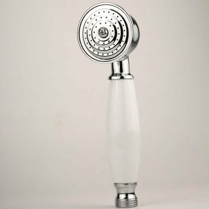 Complete bathroom shower head, anti-limescale shower head with ceramic handle, silver shower head, Chrome/White Finish Options