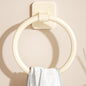 Tyidzon Towel Ring No Drill Bathroom Bathroom Towel Rack Round Towel Racks for Bathroom, Small Size Hand Towel Hanging Rod Rag Towel Rack, Black White