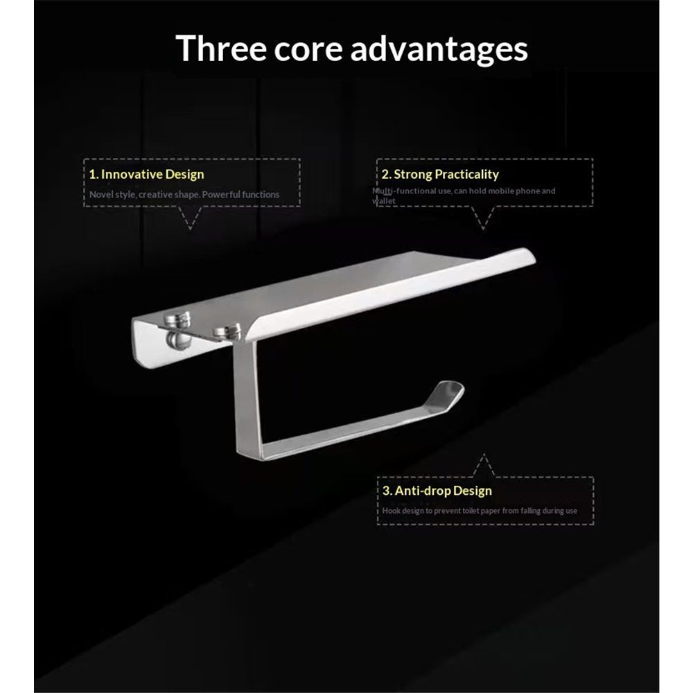 Toilet Paper Holder, Stainless Steel Bathroom Tissue Roll Holder,Screw Wall Mount Tissue Holder for Bathroom Washroom,Modern Toilet Paper Holder Rustproof