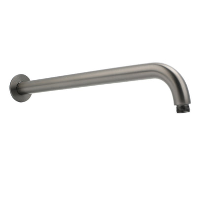 WELS Gun Metal Round 10" Rain Shower Head 400mm Straight Wall Mounted Arm Bath Set