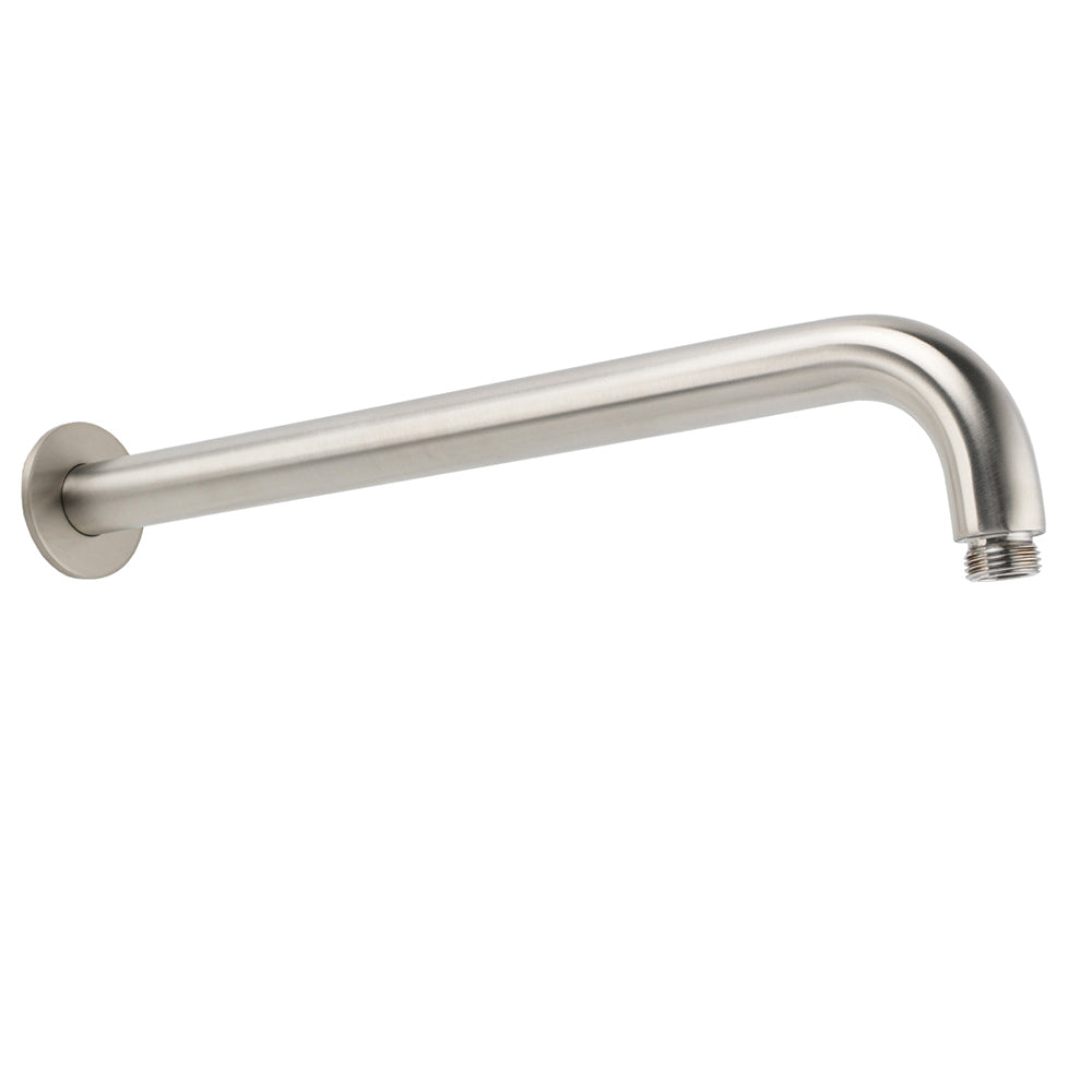 WELS Brushed Nickel Round 10" Rain Shower Head Straight Wall Mount Arm Mixer Set