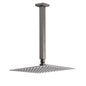 Gun Metal Square 10" Rainfall Shower Head 300mm Ceiling Dropper Arm Bath Set WELS