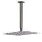 Gun Metal Square 12" Rainfall Shower Head 300mm Ceiling Dropper Arm Bath Set WELS