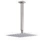Brushed Nickel Square 10" Rain Shower Head 300mm Brass Ceiling Dropper Arm Set