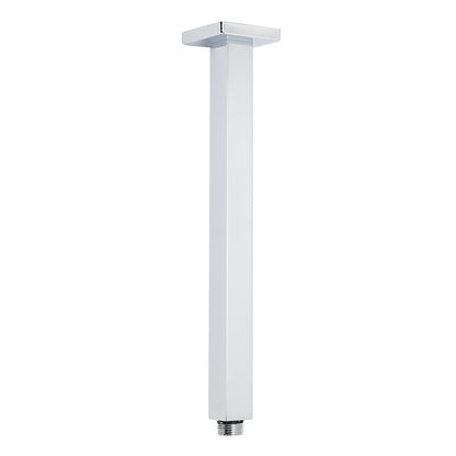 WELS 16" Rainfall Shower Head 300mm Ceiling Dropper Extension Arm Chrome Square Set
