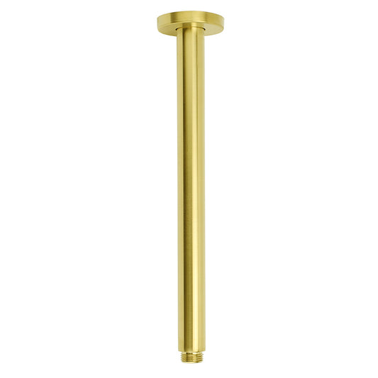 Brushed Gold Round 30cm Brass Shower Ceiling Extension Dropper Arm Bathroom Component