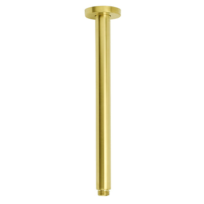 WELS 16" Round Stainless Steel Shower Head Extension Ceiling Arm Set Brushed Gold
