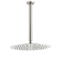 Brushed Nickel Round 12" Shower Rain Head + 300mm Brass Ceiling Dropper Arm Set