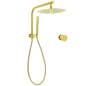Brushed Gold 2in1 Round 12" Rain Shower Head Single Mode Handheld Diverter Wall Arm Mixer Set