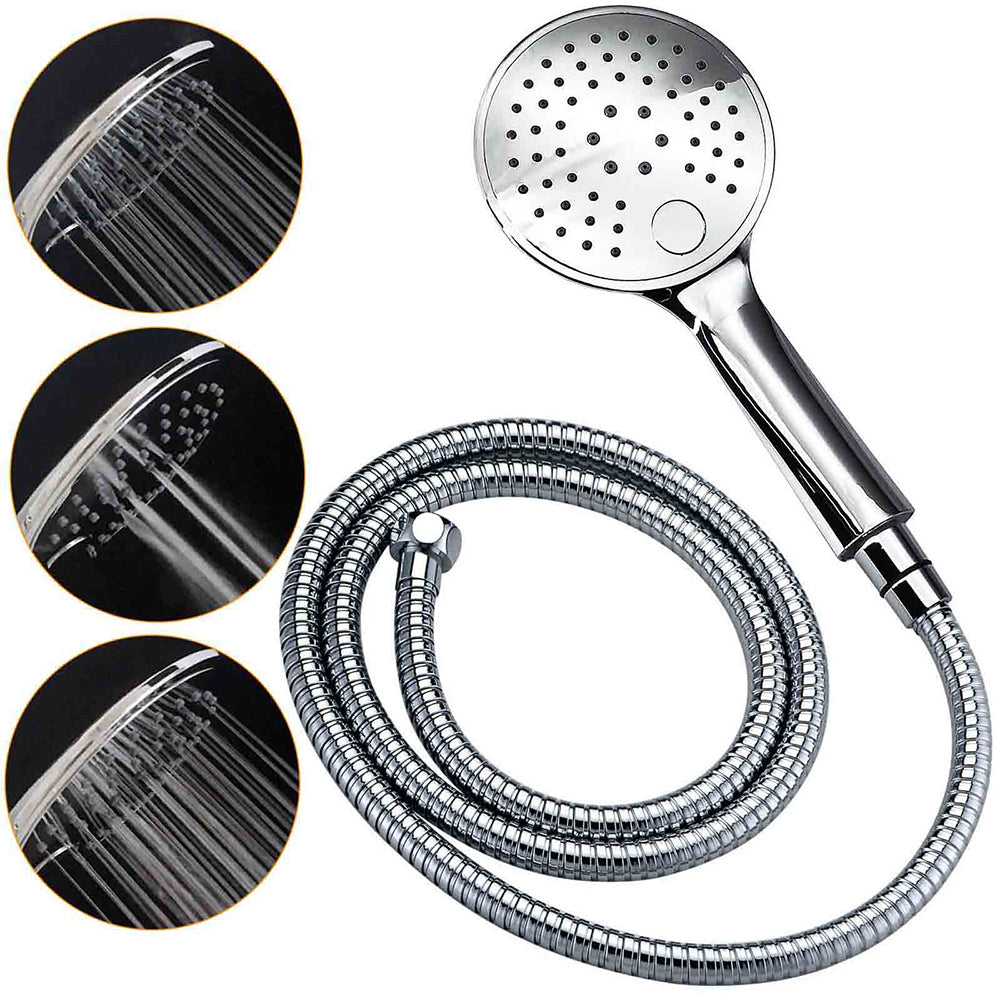 Chrome 9" Plastic Rain Shower Head 3 Modes Handheld Rose Slide Rail Diverter Switch Set