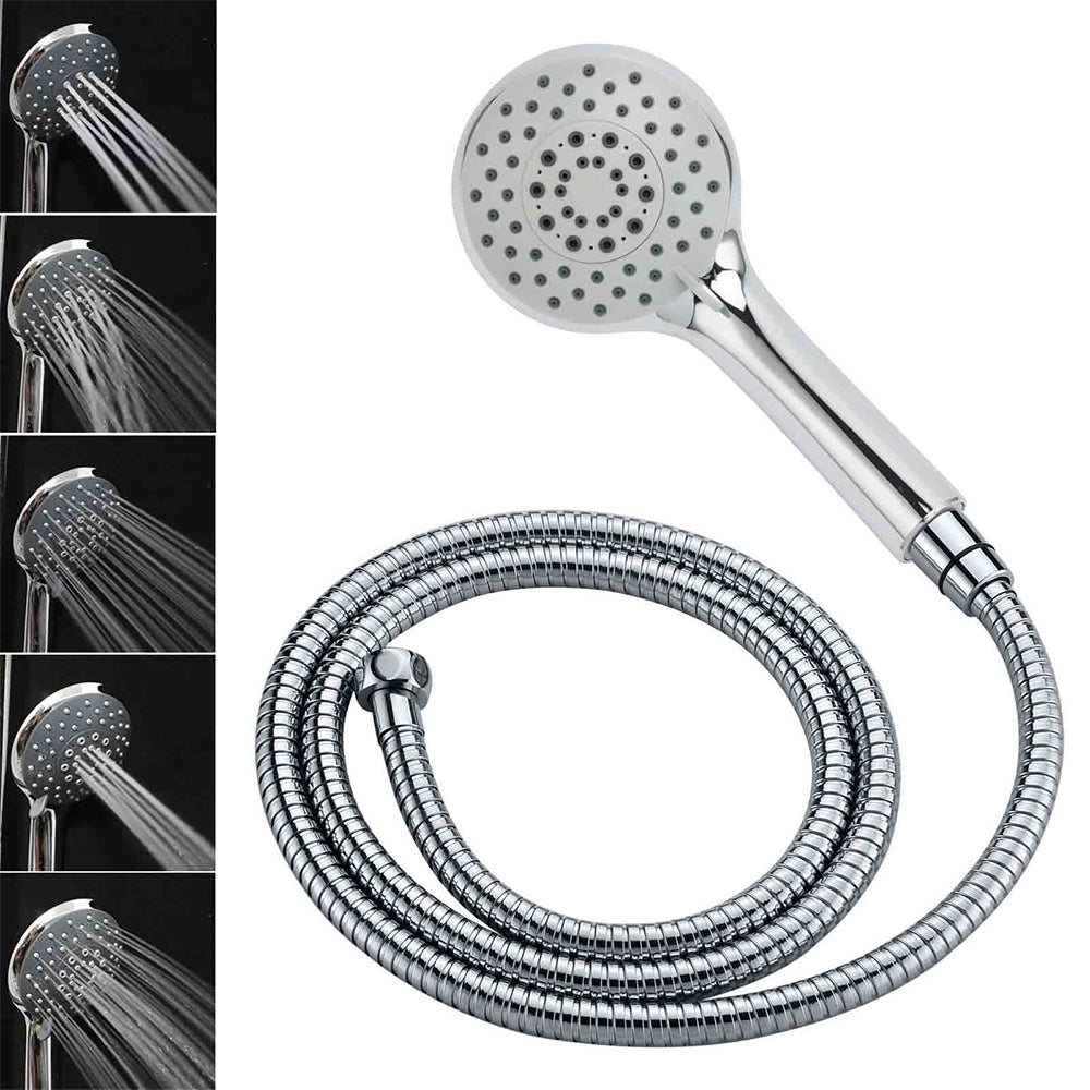 WELS Chrome Dual 10" Slim Rain Shower 5 Modes Handset Mixer Valve Sliding Rail + Twin Taps