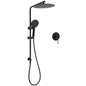 WELS Matt Black Dual Shower 12" Large Shower Rain Head + Handheld Silde Wall Rail Mixer Set