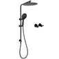 WELS Matt Black Shower Set 12" Large Rain Head Handheld Sliding Rail Arm Round Taps