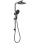 Matt Black Round 9" Rainfall Head Handheld Sliding Rail Wall Arm Dual Shower Set