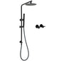 Matt Black Round 8" Rain Shower Head 3 Mode Handheld 2 in 1 Wall Arm Taps Set