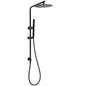 Matt Black Round 250mm Rain Shower Head Brass Handheld Slide Rail Riser Arm Set