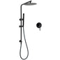 Matt Black Round 10" Rain Shower Head Brass Handheld Slide Rail Riser Arm Mixer Set