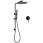 Matt Black Round 300mm Rain Shower Head Brass Handheld Riser Rail Set Diverter Mixer