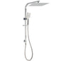 Brushed Nickel Square 2in1 Shower Set Large 12" Rain Head 3 Modes Handheld Silding Rail Arm